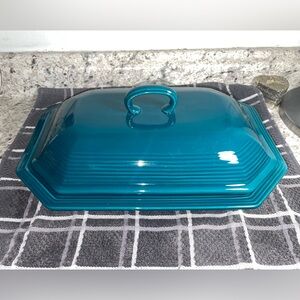 Thomas O'Brien VERANDA Teal green 13" by 9" covered server dish